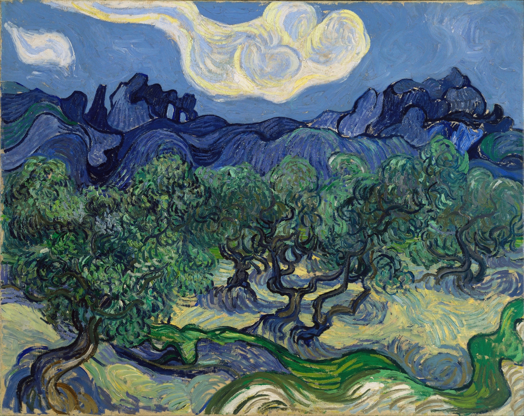 The Olive Trees, by Vincent van Gogh, public domain
