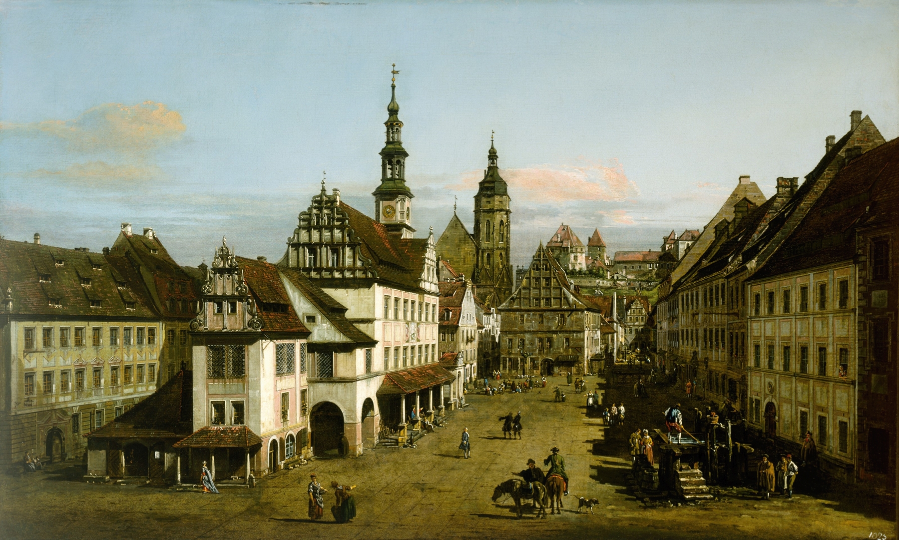 The Marketplace at Pirna, by Bernardo Bellotto, public domain