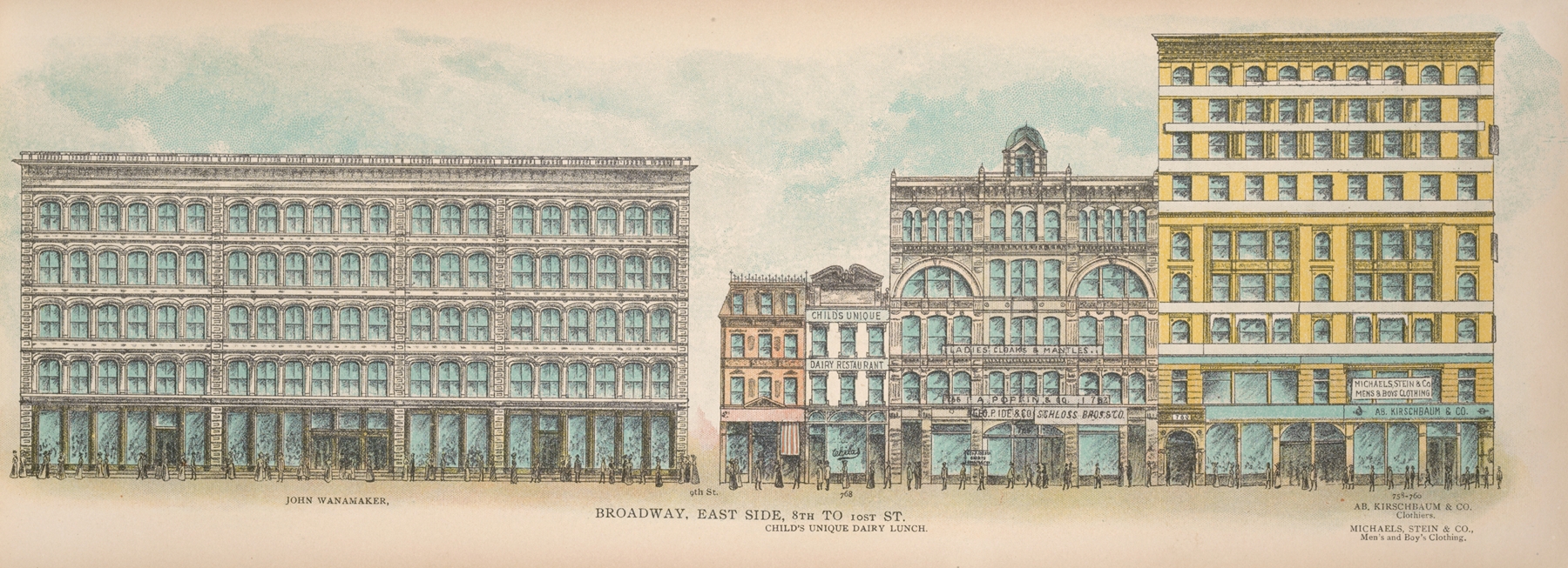 Genre scene depicting urban life in 1899 by Mail & Express