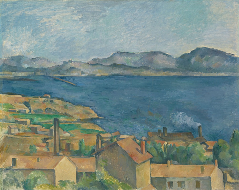 Cézanne's painting captures the vibrant colors of the Bay of Marseilles.