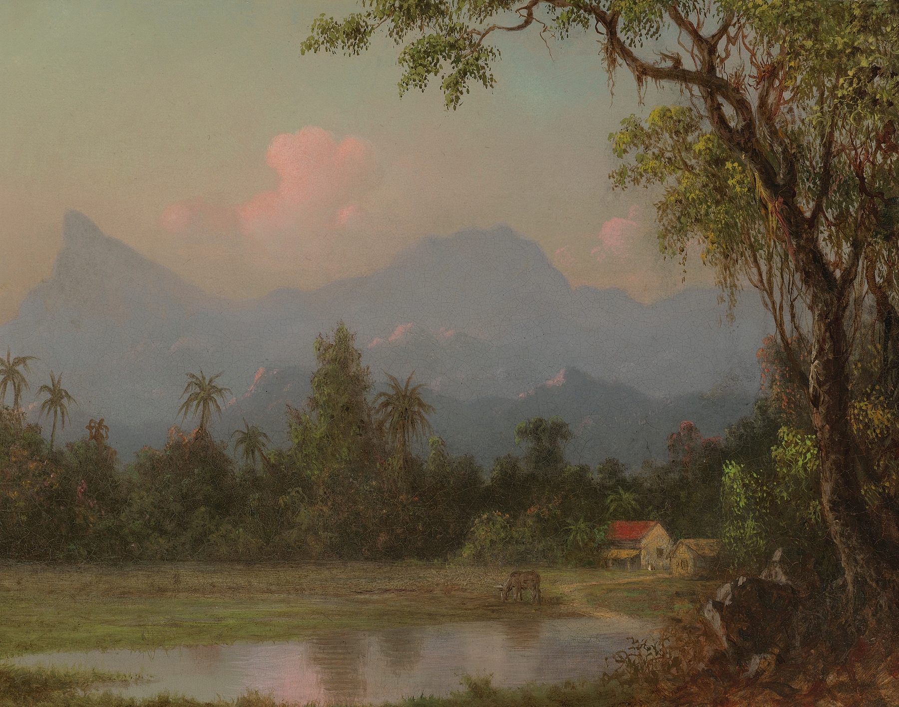 South American Scene With A Cabin, by Martin Johnson Heade, public domain