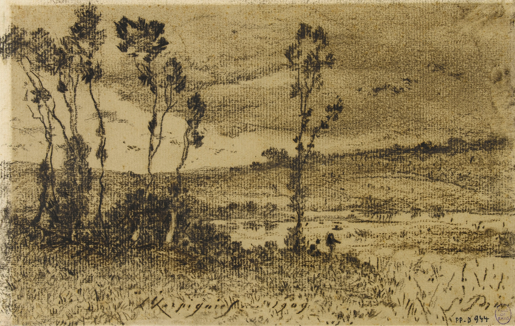 Paysage de Saint-Privé, by Henri-Joseph Harpignies, public domain
