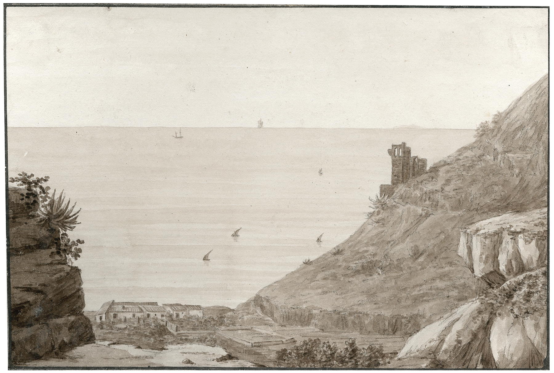 Landscape view of Barcelona from the mountains by Otto Howen