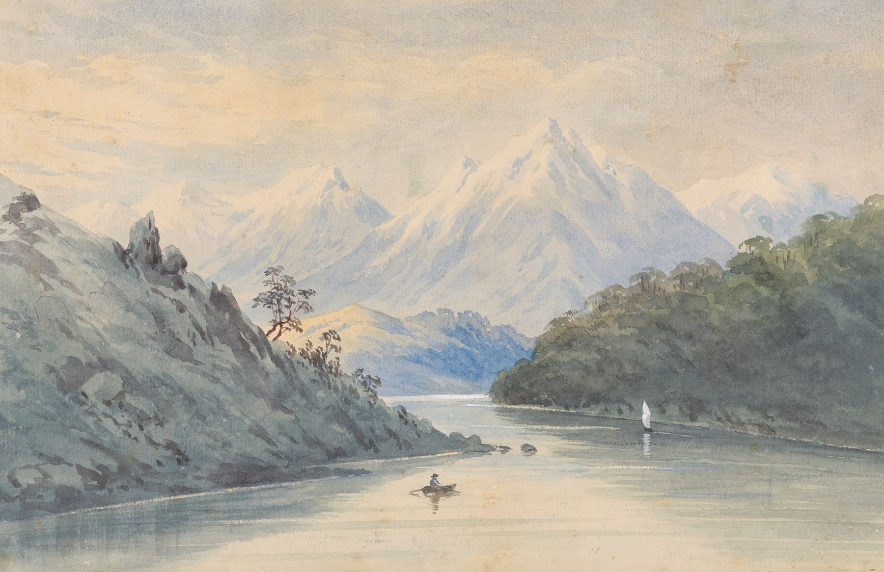 Landscape of a river in Canterbury, N.Z. by Ernest Arthur Chapman, oil on canvas