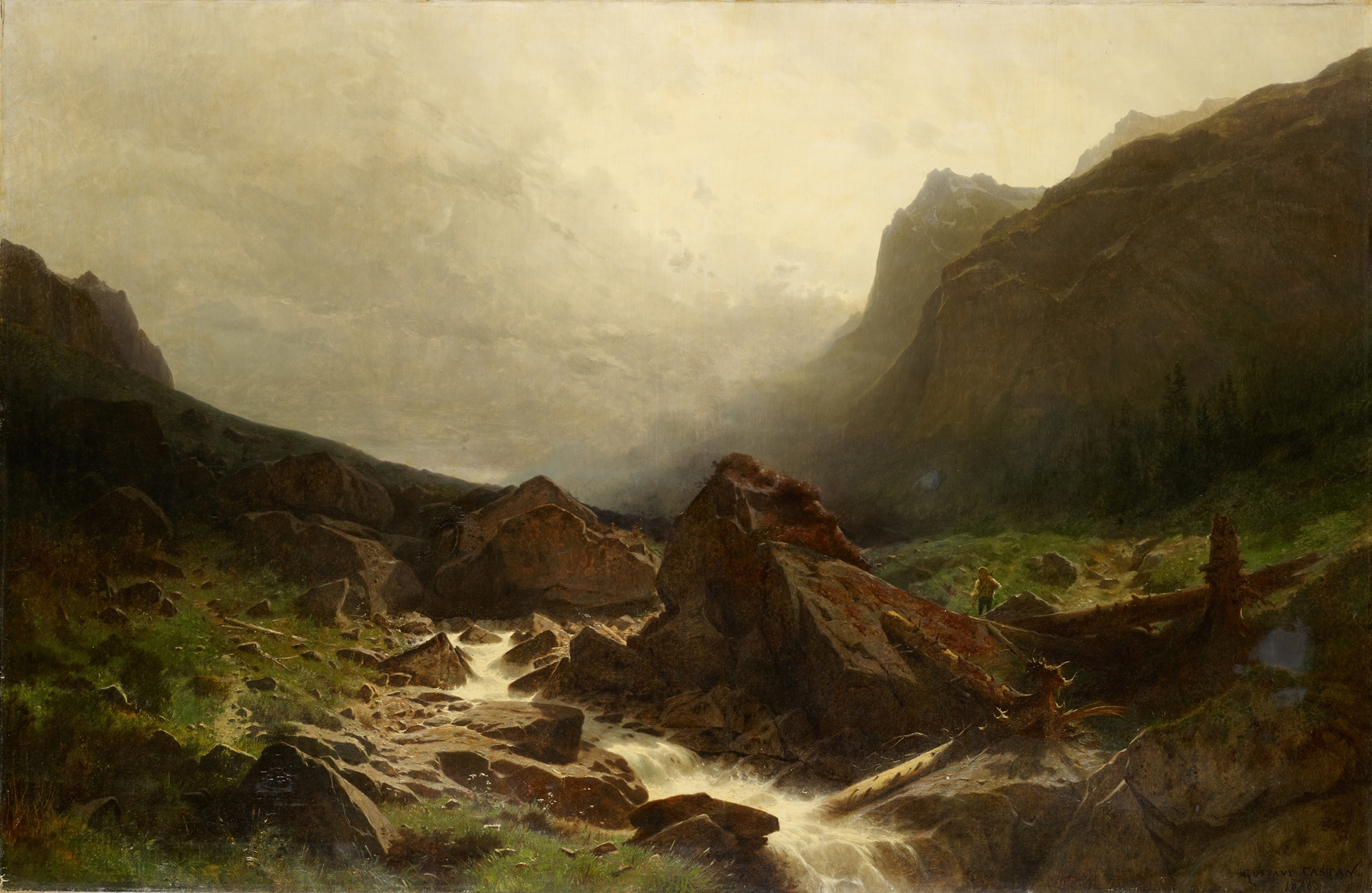 High Valley with Brook, oil on canvas by Gustave Castan
