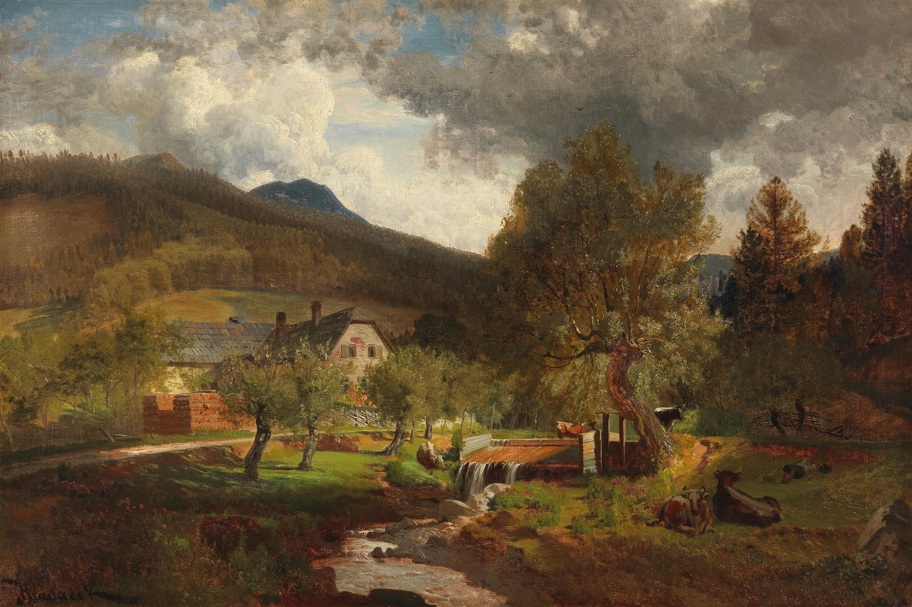 Scene of the Prein near Reichenau, by Anton Hlavacek, public domain