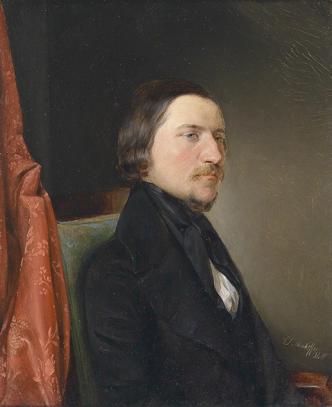 Portrait August Semeleder by August von Pettenkofen showcases a detailed depiction of the subject.