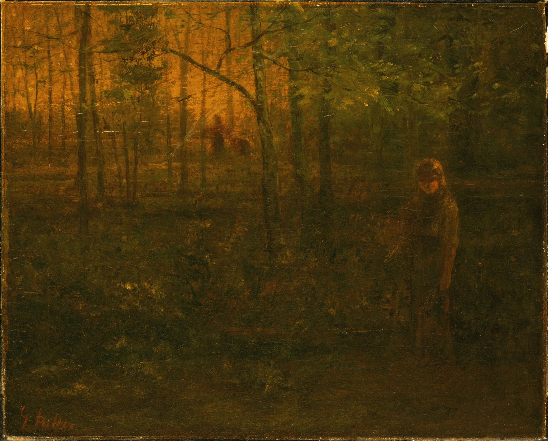 Afterglow by George Fuller, oil on canvas depicting a tranquil sunset landscape
