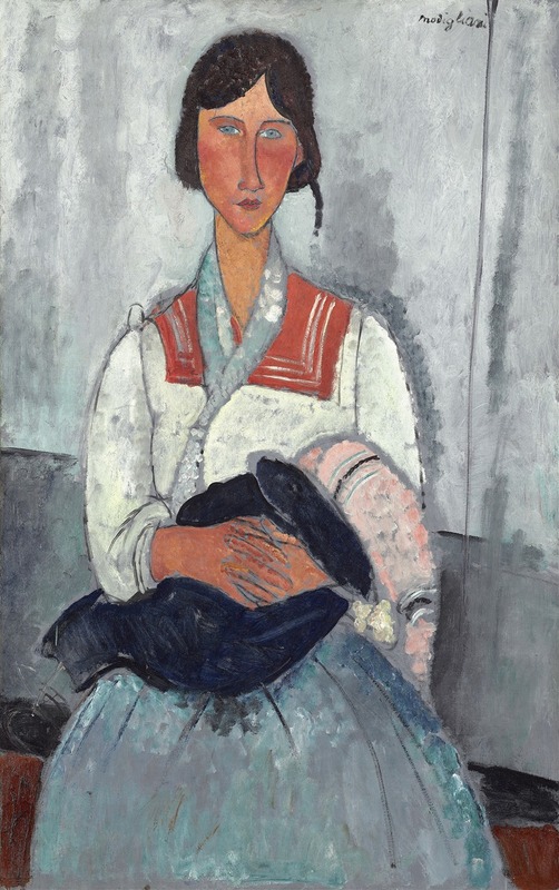 Amedeo Modigliani's 'Gypsy Woman with Baby' captures a tender moment between mother and child.