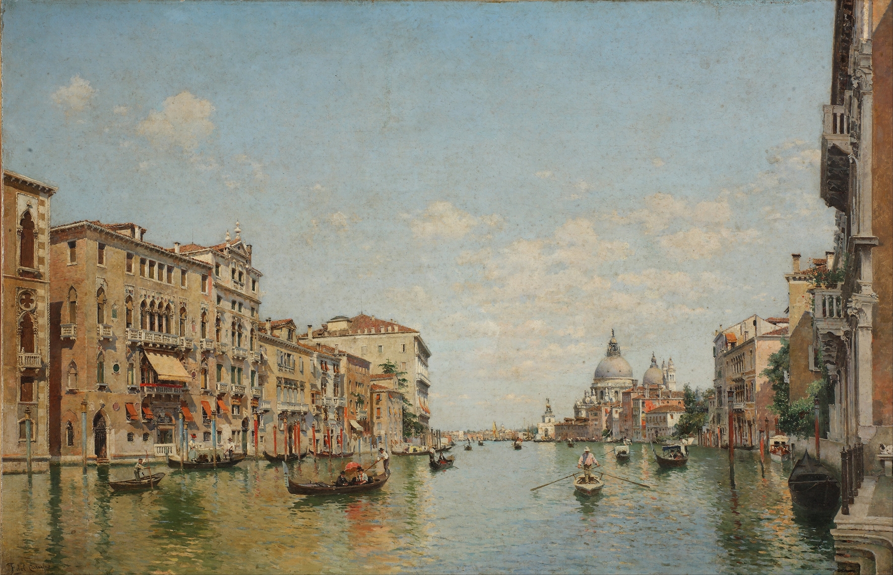 View of the Grand Canal of Venice by Federico del Campo, impressionism, oil painting