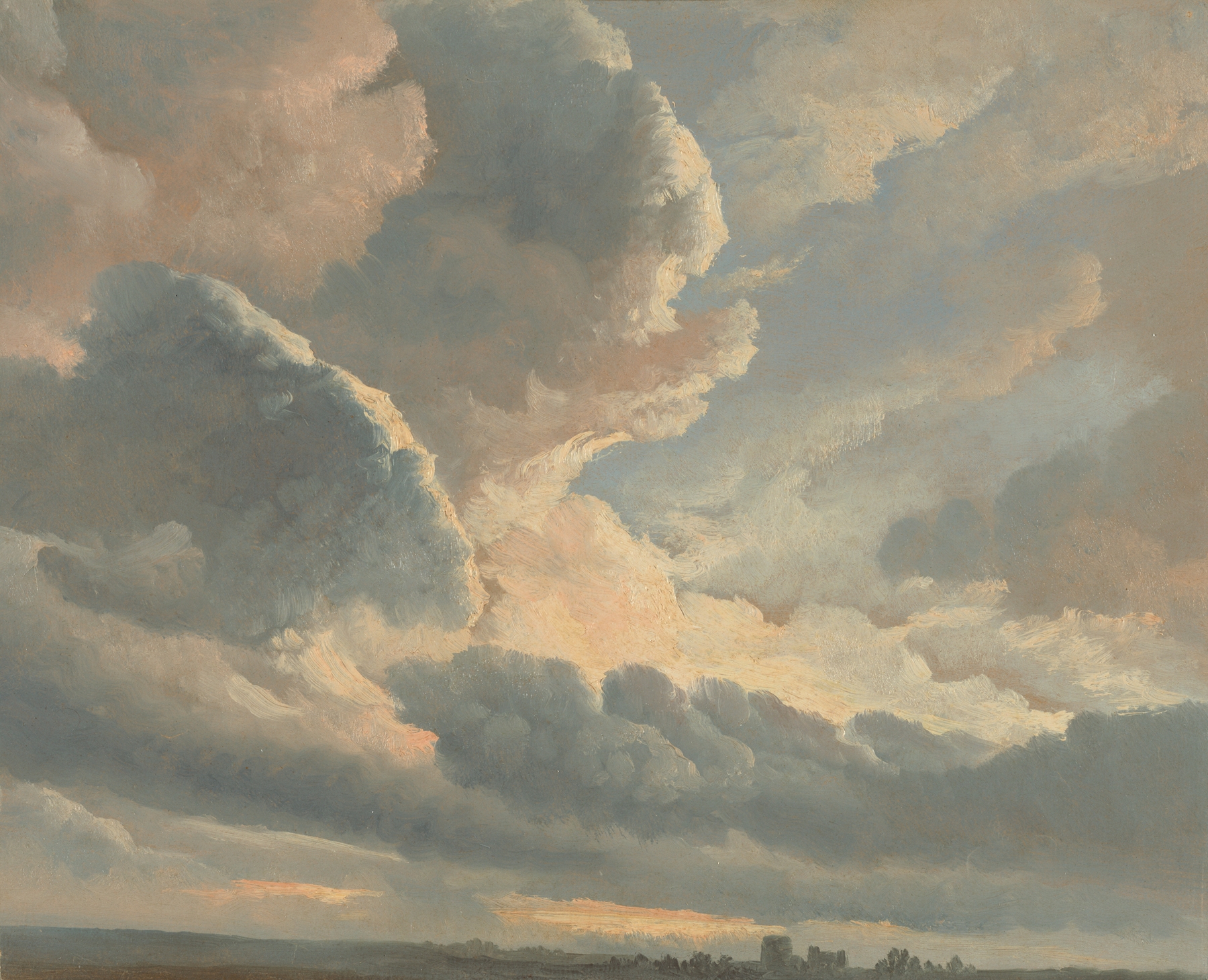 Study of Clouds with a Sunset near Rome, by Simon Denis, public domain