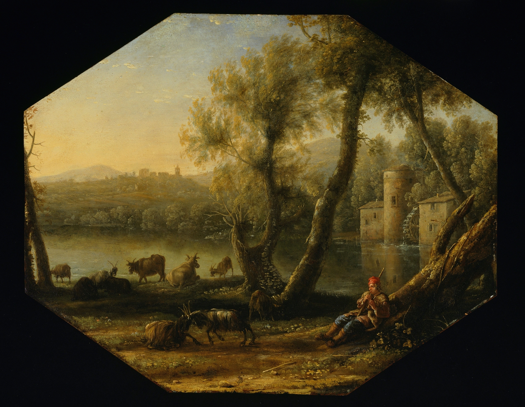 Pastoral landscape, by Claude Lorrain, public domain