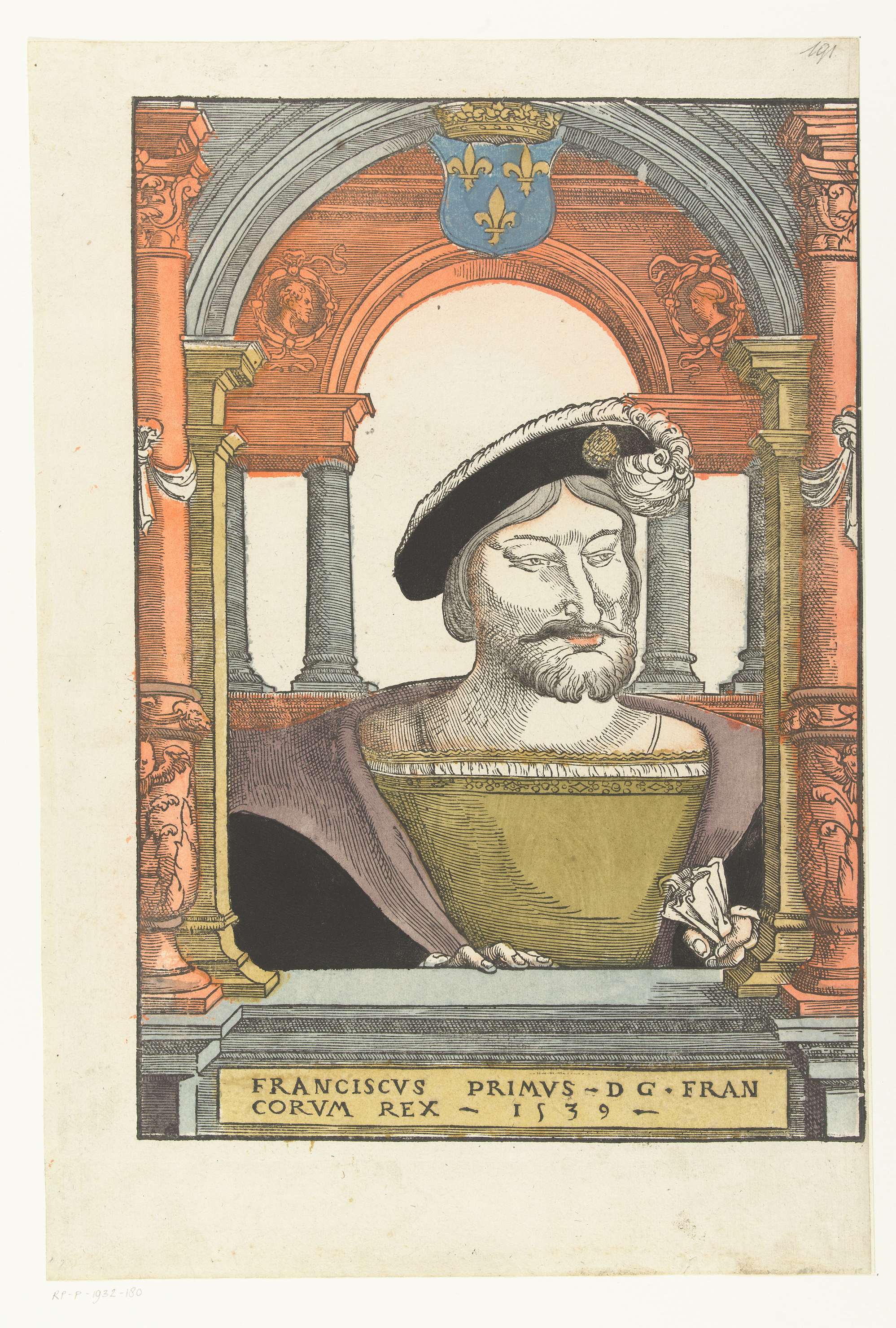 Portret van Frans I van Frankrijk, by Hans Liefrinck (I), public domain
