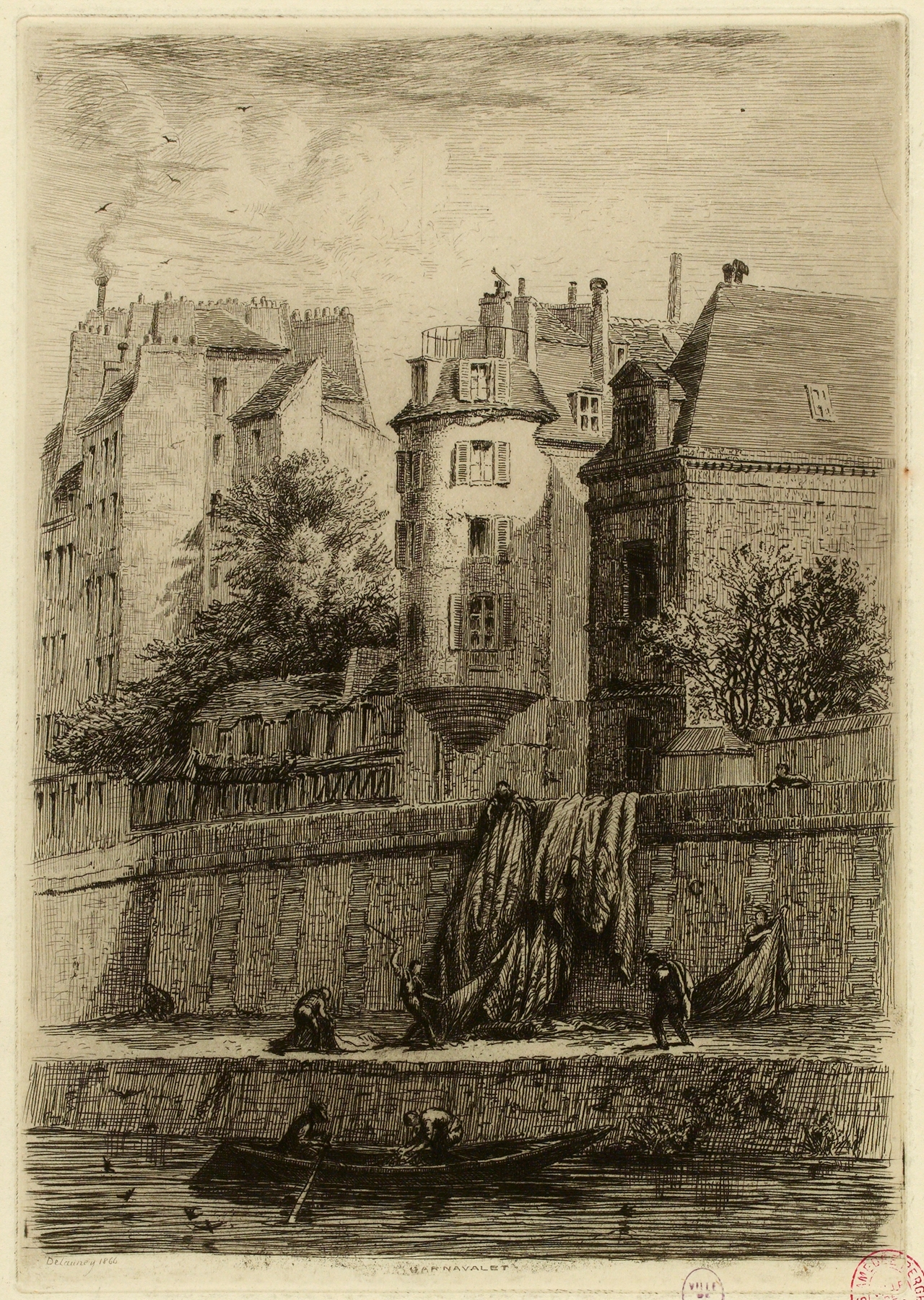 Ancienne poterne du Palais de Justice, oil on canvas by Alfred Alexandre Delauney