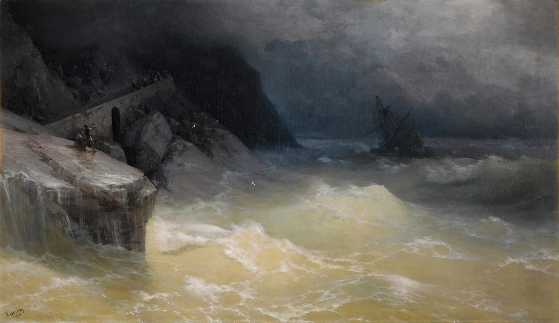 Shipwreck off the Black Sea Coast, by Ivan Konstantinovich Aivazovsky, public domain