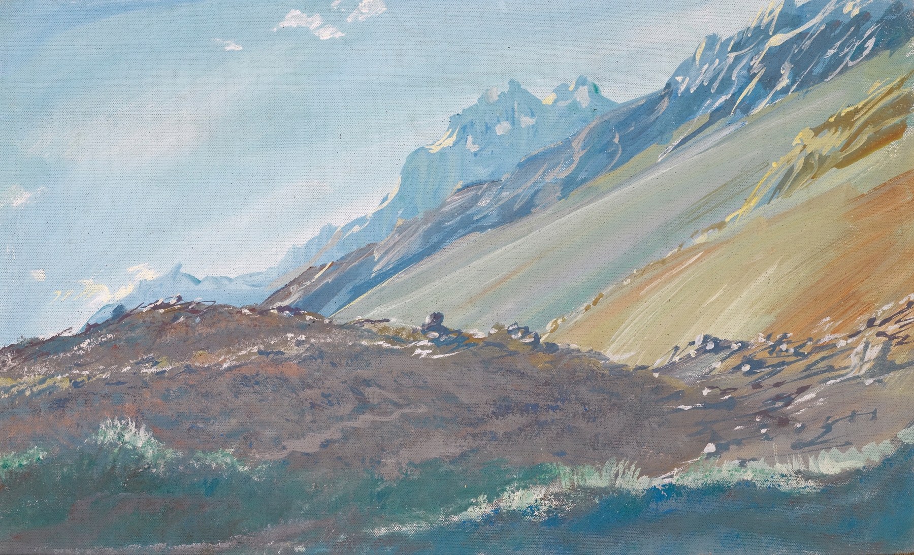 Landscape of the Karakoram Mountains, oil on canvas by Alexandre Jacovleff
