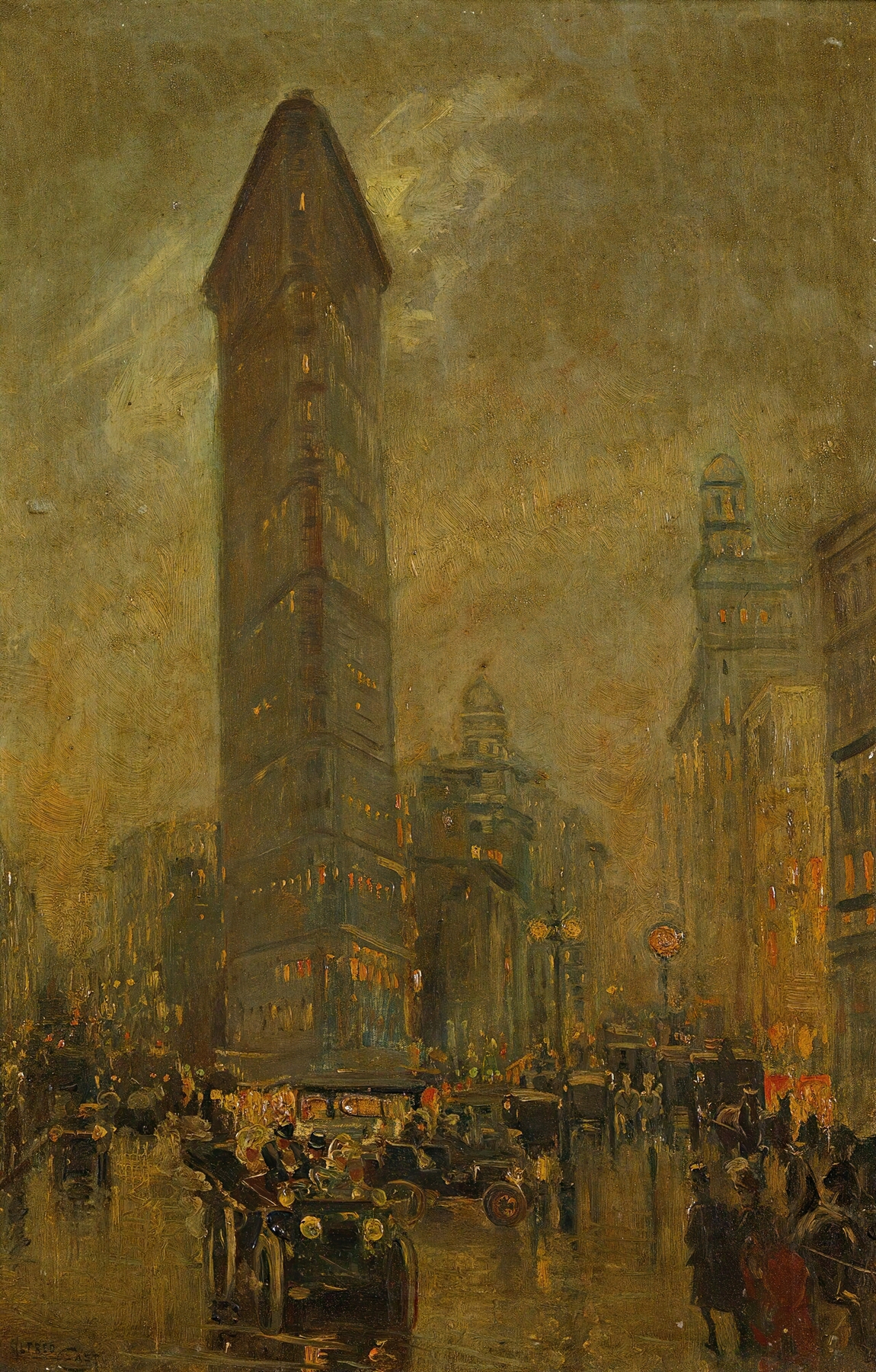 The Flatiron Building in impressionist style by Sir Alfred East