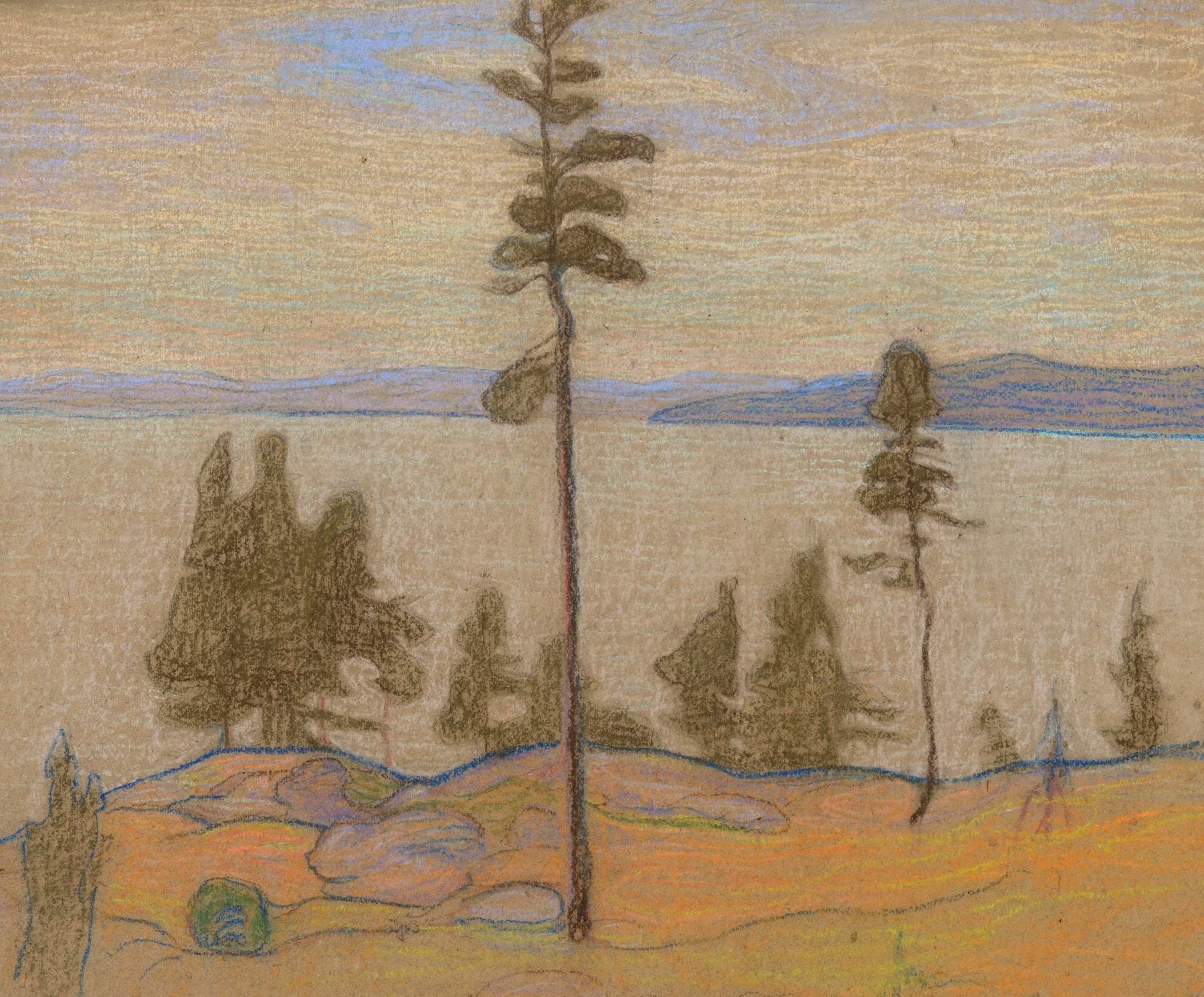 Saaremaa maastik by Nikolai Triik, oil on canvas depicting a textured landscape.