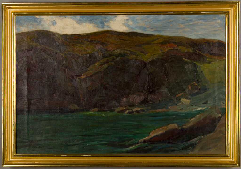 Cliffs and Sea at Ogunquit, Maine, oil on canvas by Charles Herbert Woodbury