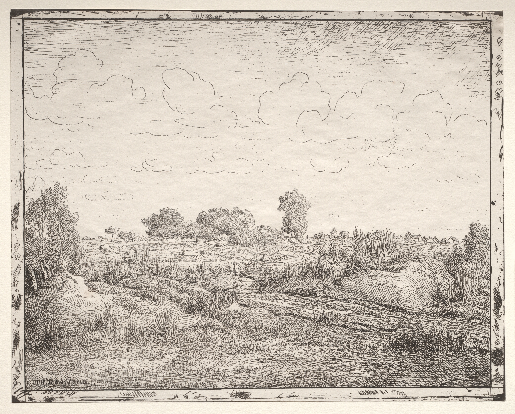 Landscape with trees and light, oil painting by Théodore Rousseau