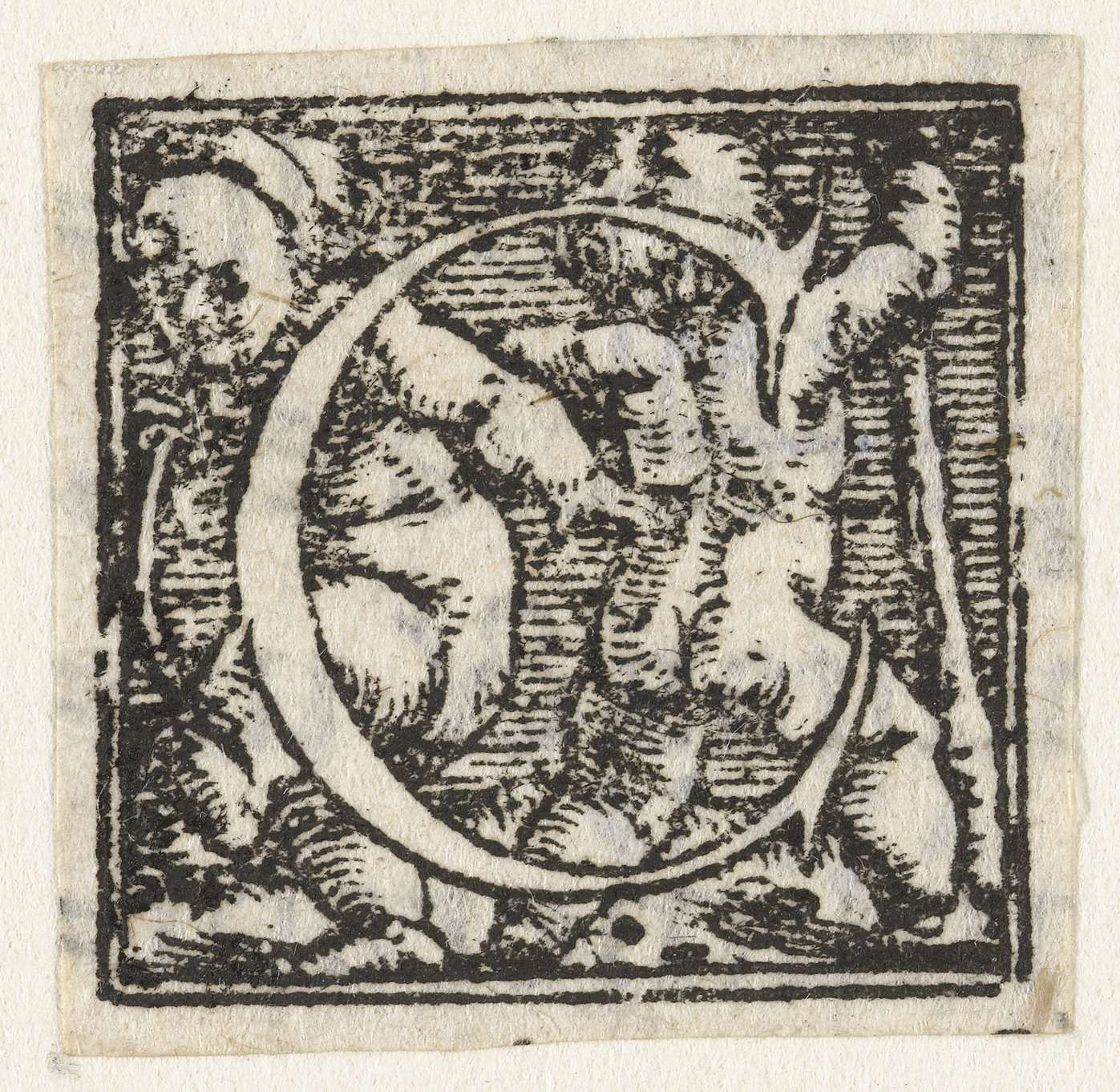 Letter C en twee kinderen met stokken, paper by Hans Holbein, depicting two children with sticks in light and shadow.