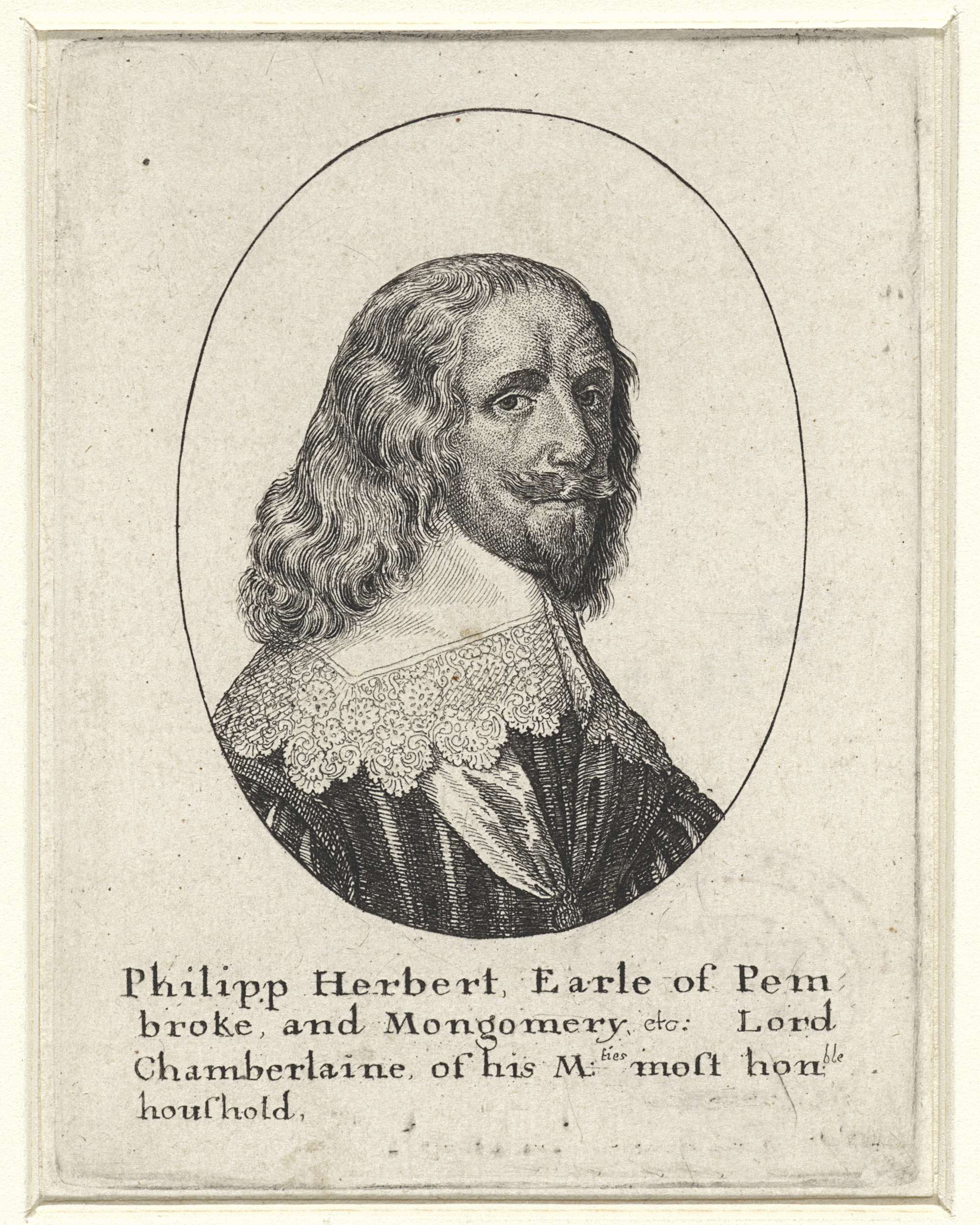 Etching by Wenceslaus Hollar depicting Philip Herbert in elegant attire