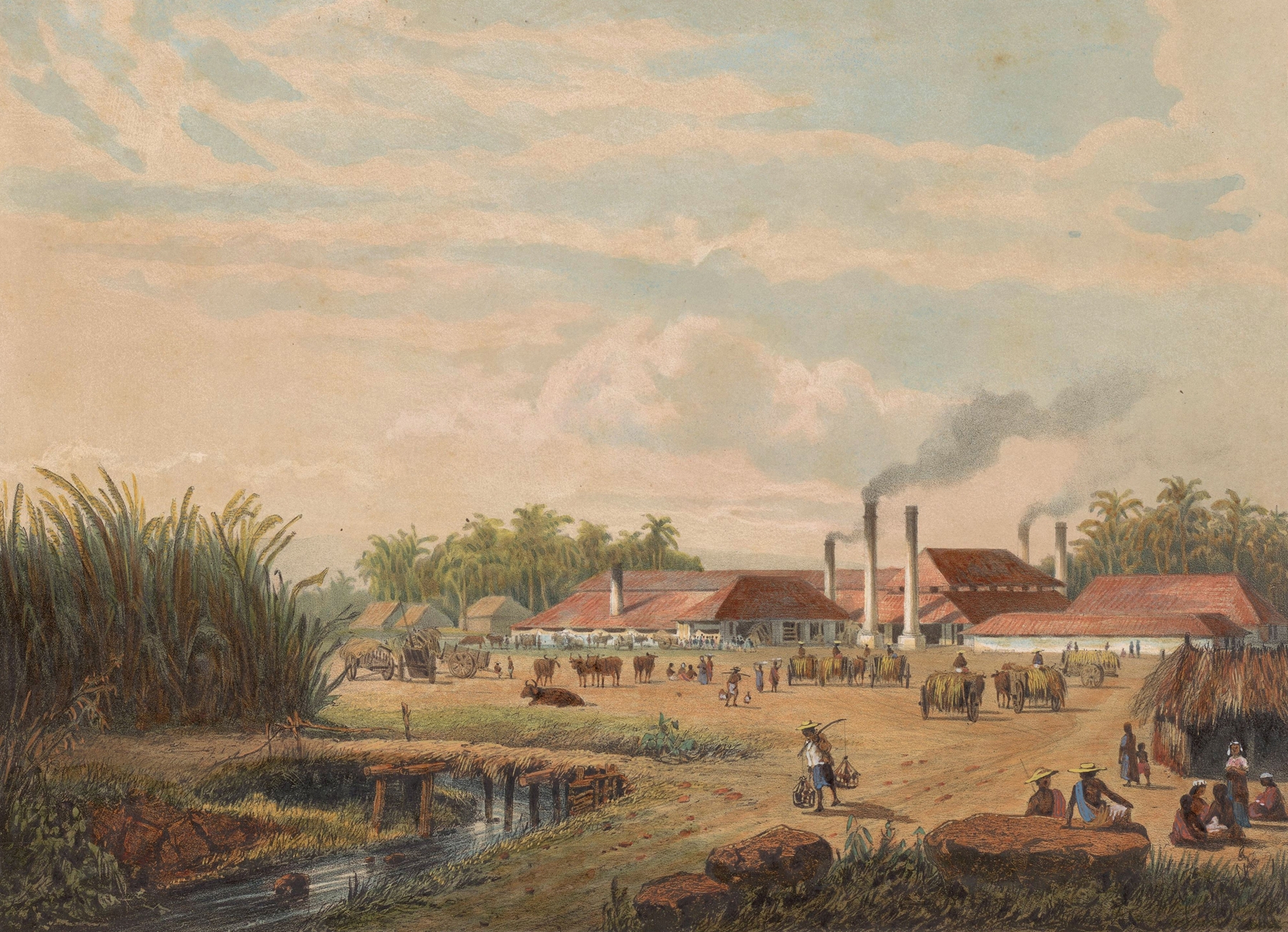 Pangka-fabriek nabij Tegal op Midden-Java Suikerfabriek Pangka, by Johan Conrad Greive, public domain