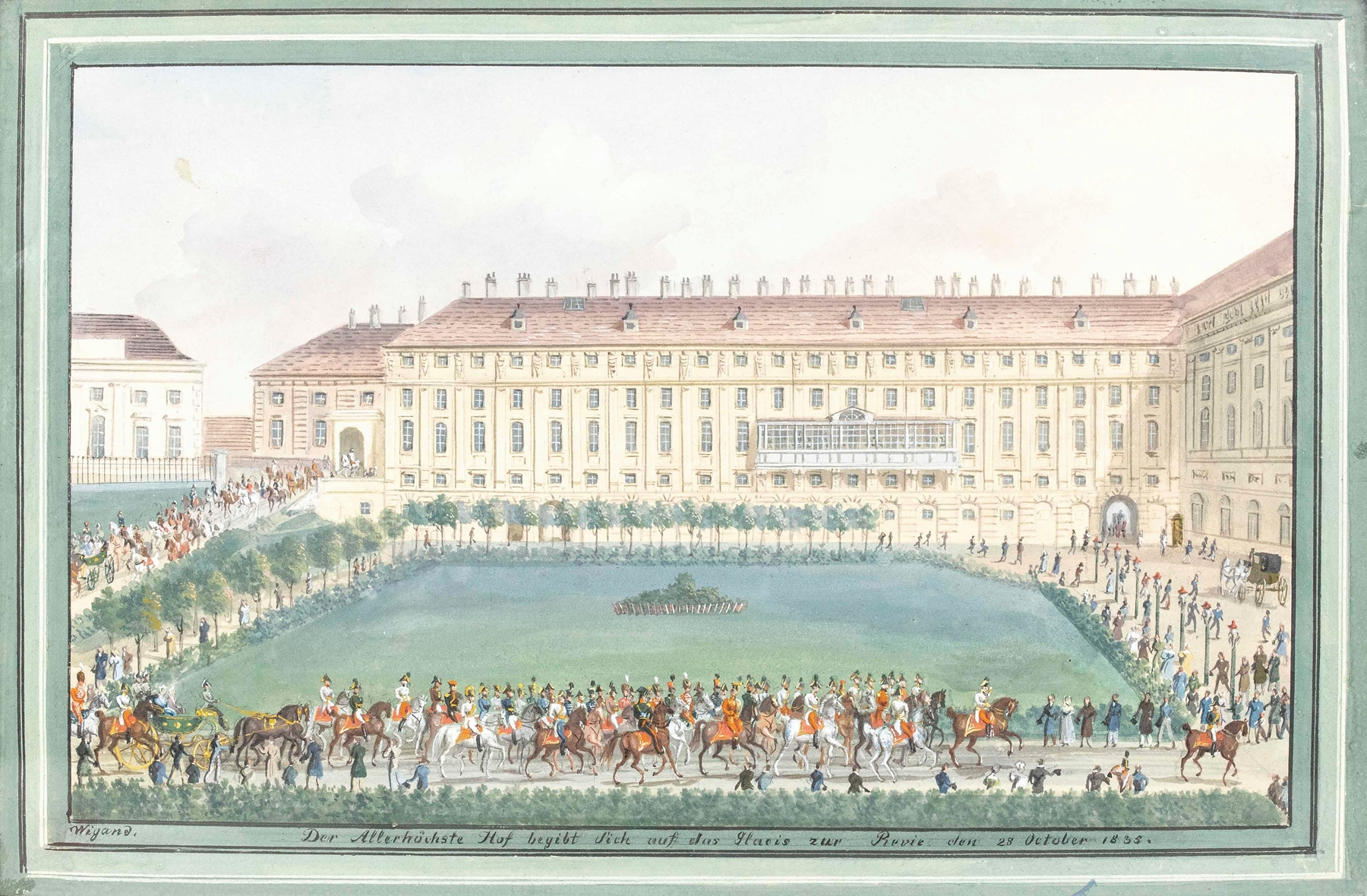 Wiener Hofburg by Balthasar Wigand, oil painting depicting arches and stonework with light effects.