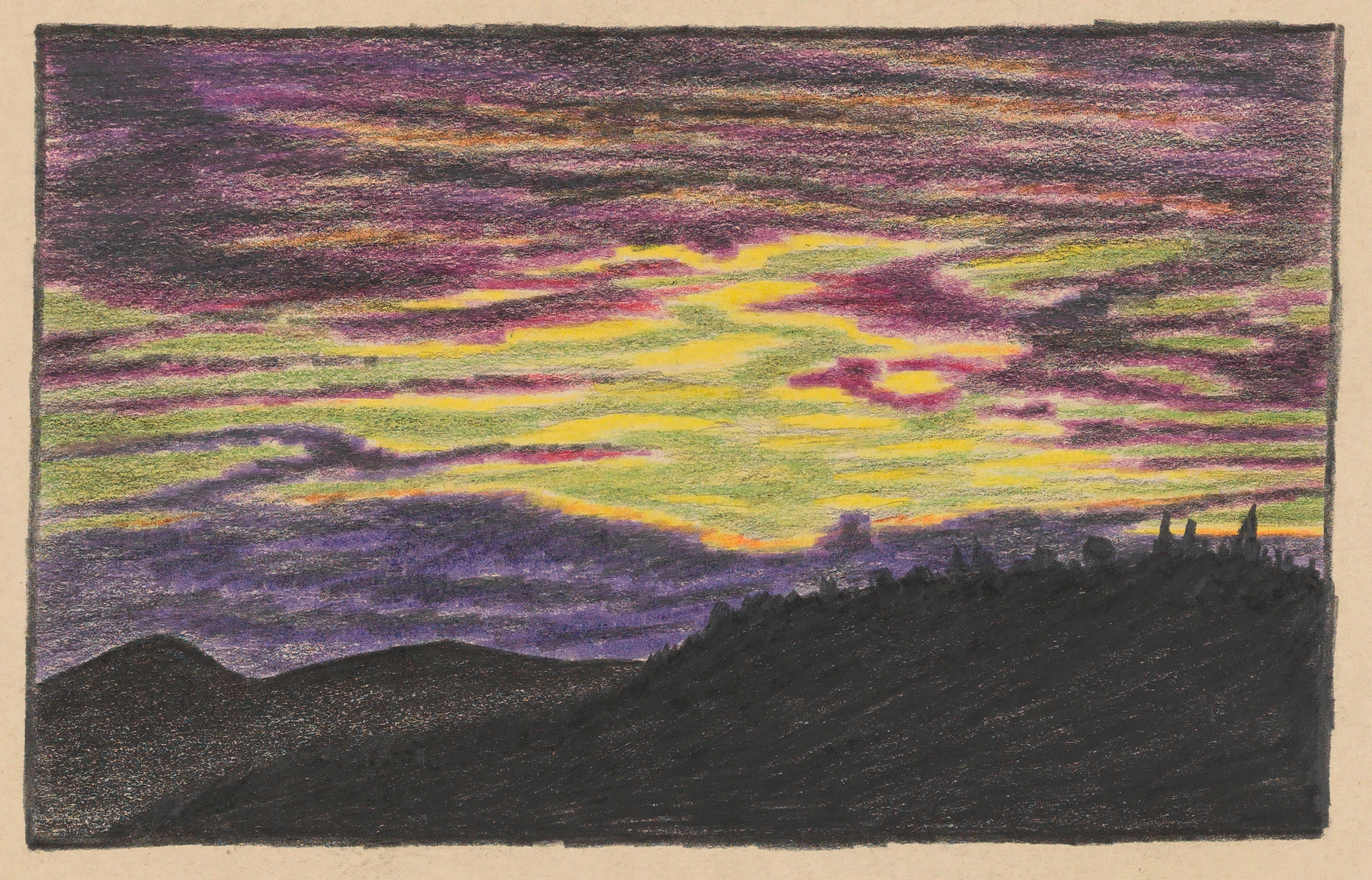 Landscape by Karl Wiener, Expressionism, featuring mountains and nature.