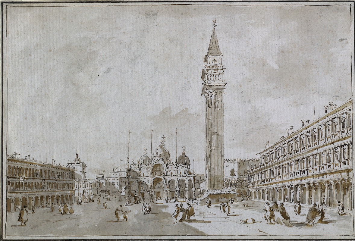 Francesco Guardi's 'Piazza San Marco, Venice' captures the lively atmosphere of Venice's iconic square.