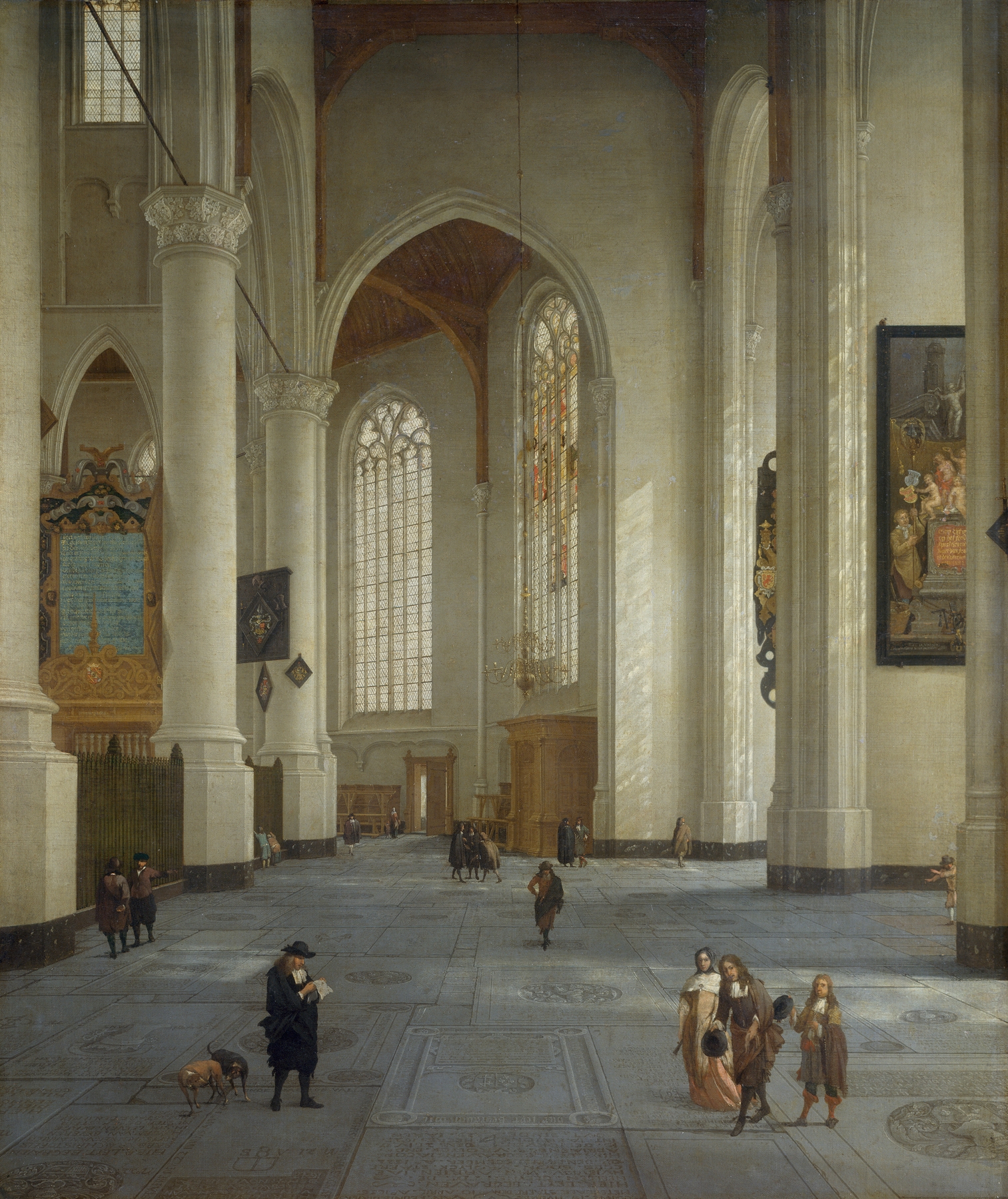 Interior of the St Laurenskerk, Rotterdam by Anthonie de Lorme, oil on canvas