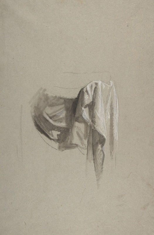 Drapery Study for Figure Holding Crown by Isidore Pils showcases intricate fabric details.