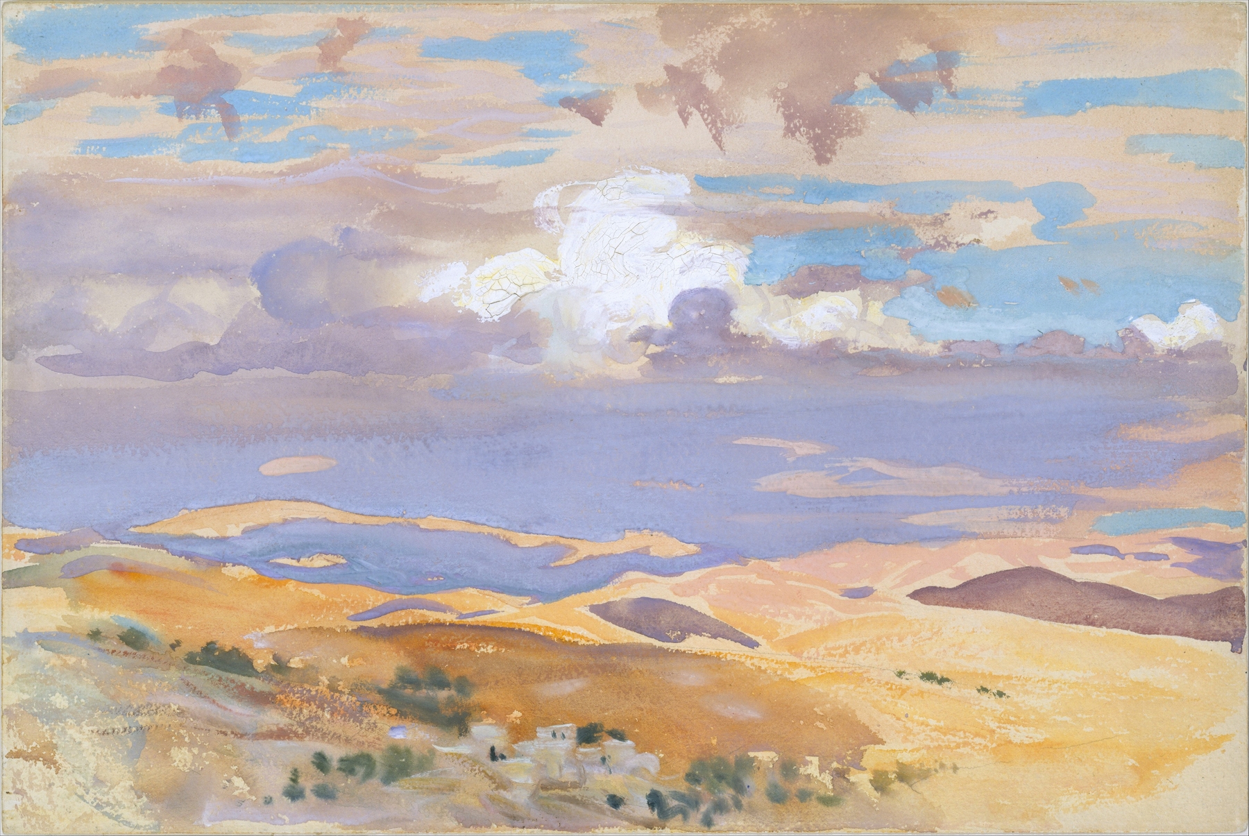 From Jerusalem by John Singer Sargent, oil painting depicting figures draped in layered fabrics.