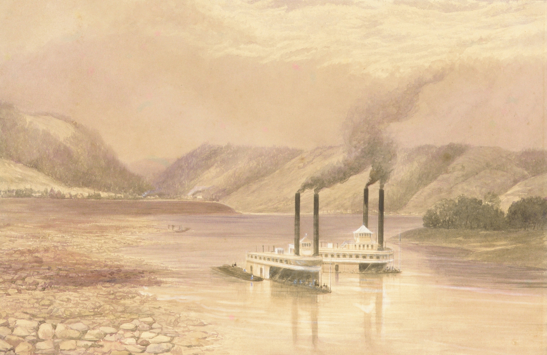 The Ohio River near Wheeling, West Virginia, oil on canvas by Lefevre James Cranstone
