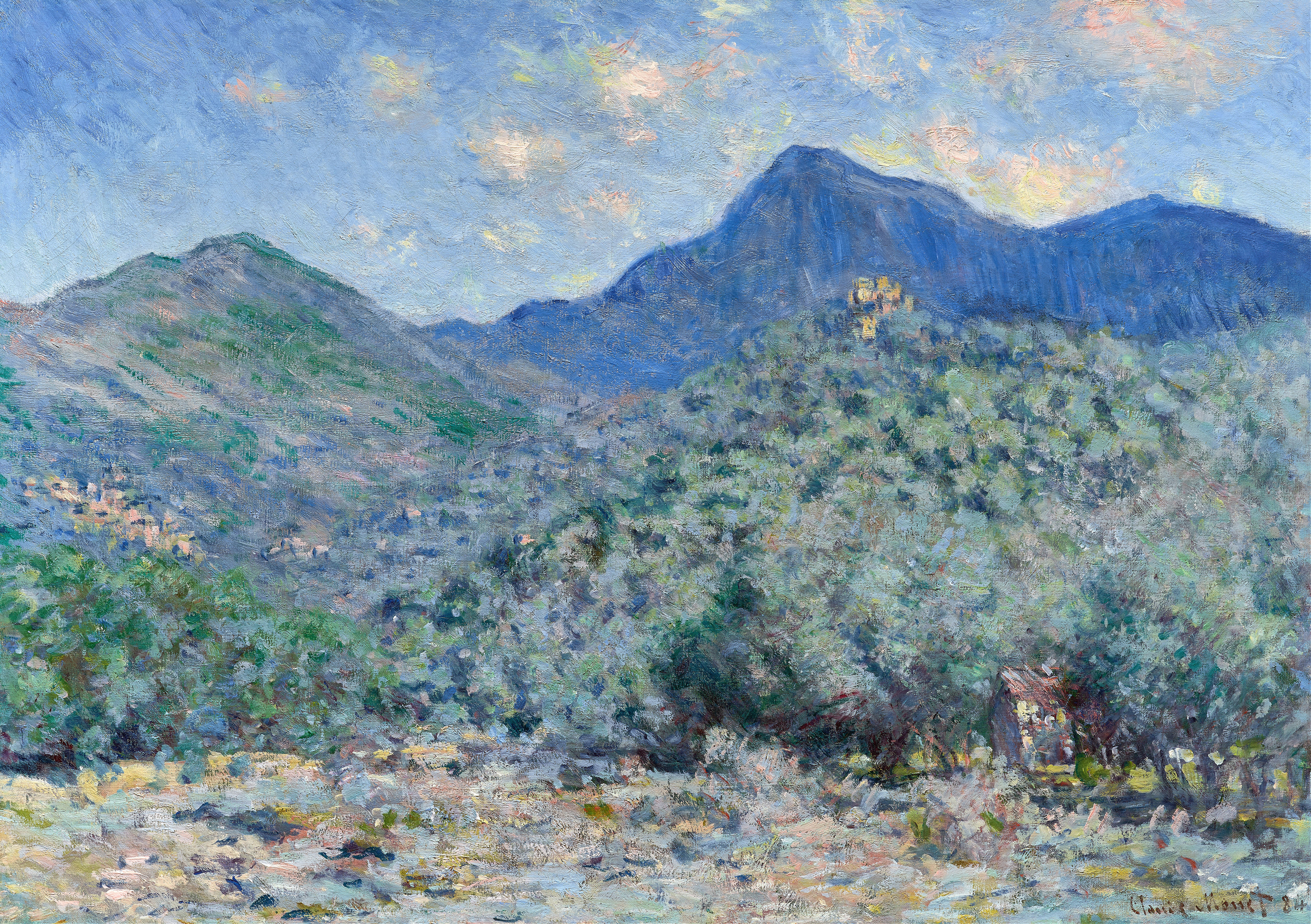 Valle Buona, Near Bordighera by Claude Monet, oil on canvas depicting a serene landscape