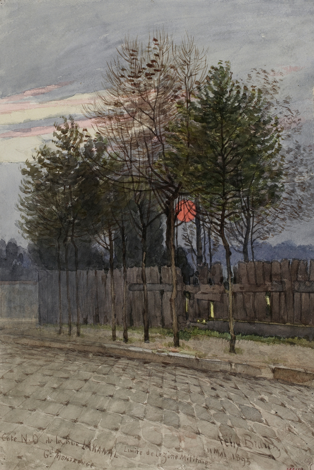 Vue du côté Nord-Ouest de la rue Lakanal au Grand-Montrouge by Félix Brard, oil on canvas
