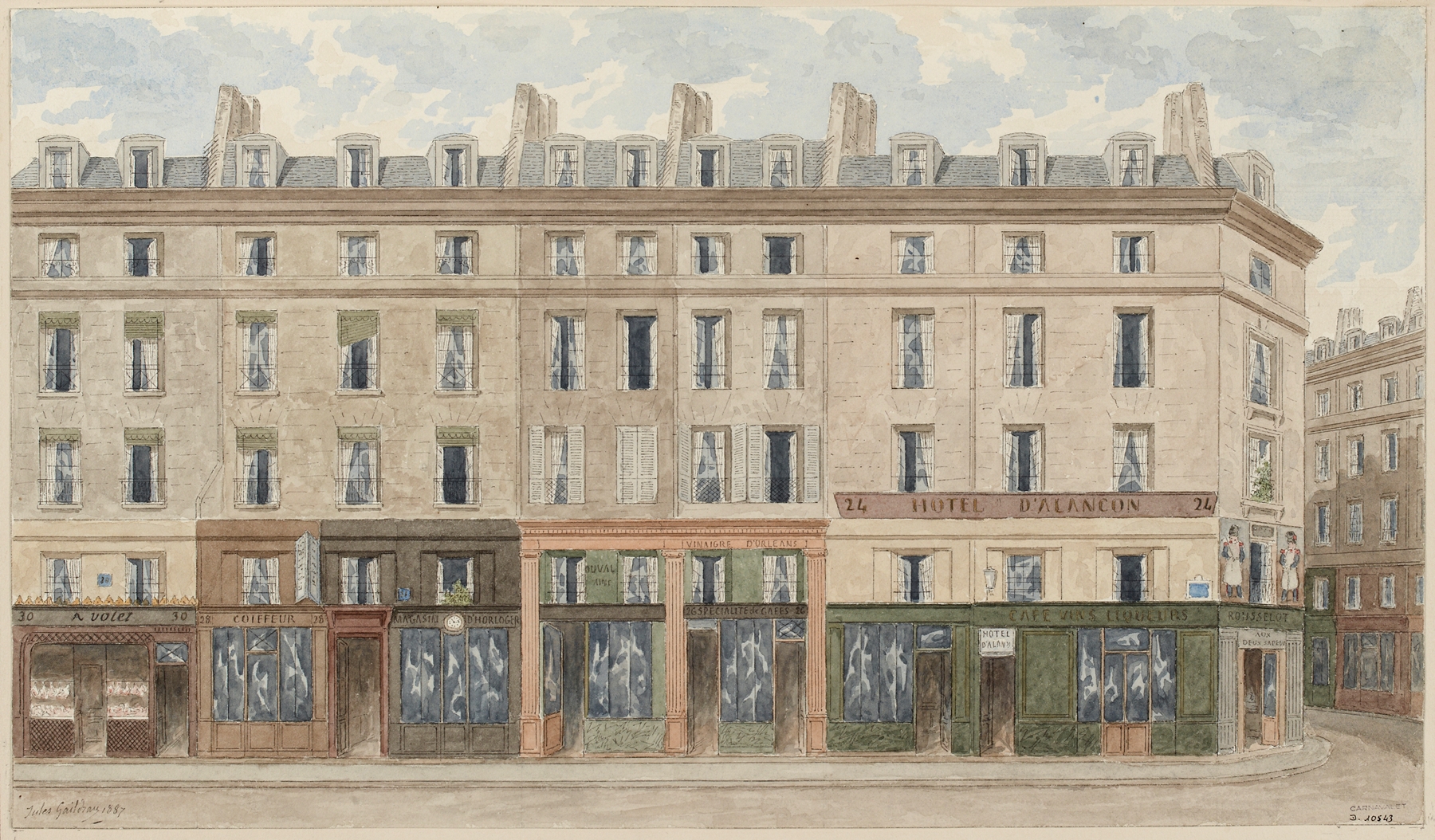 Architecture scene by Jules Gaildrau, impressionism