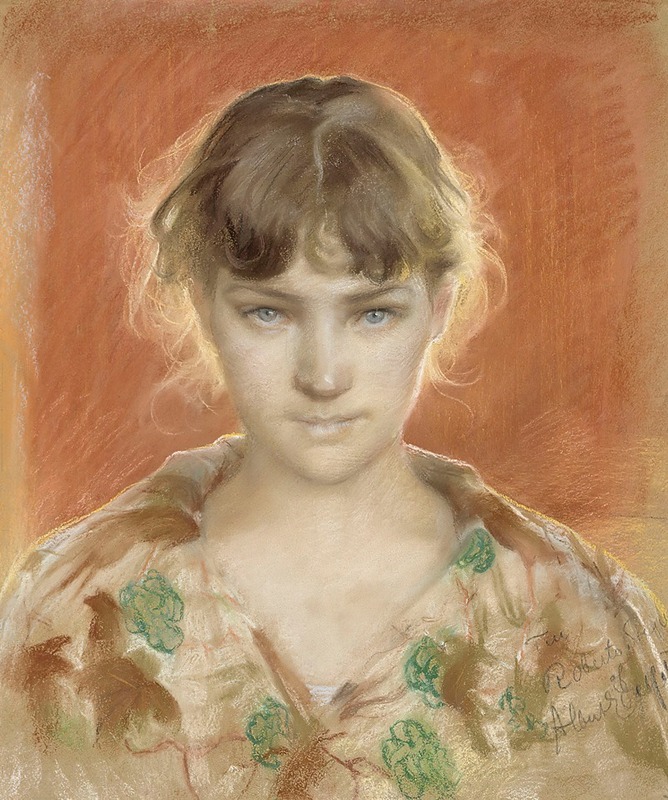 A portrait of a Parisian model in a dressing gown by Albert Edelfelt.