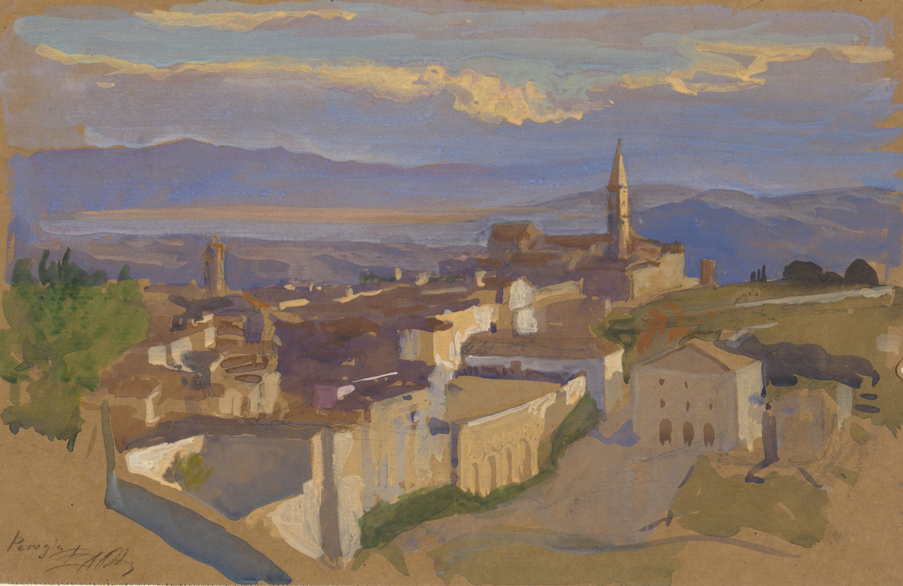 View of Perugia, by Edwin Austin Abbey, public domain
