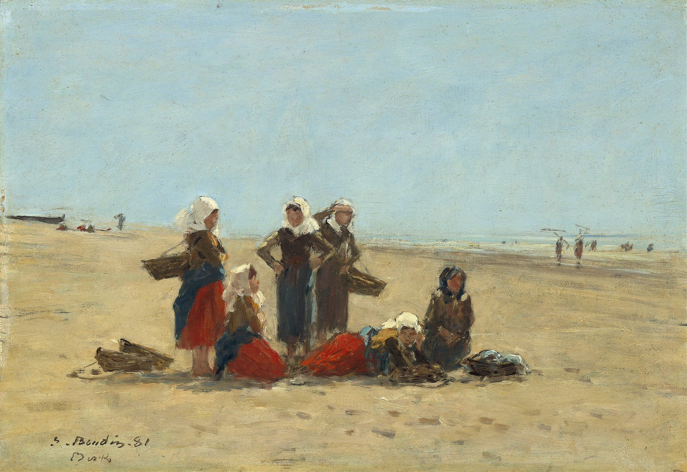 Women on the Beach at Berck, by Eugène Boudin, public domain