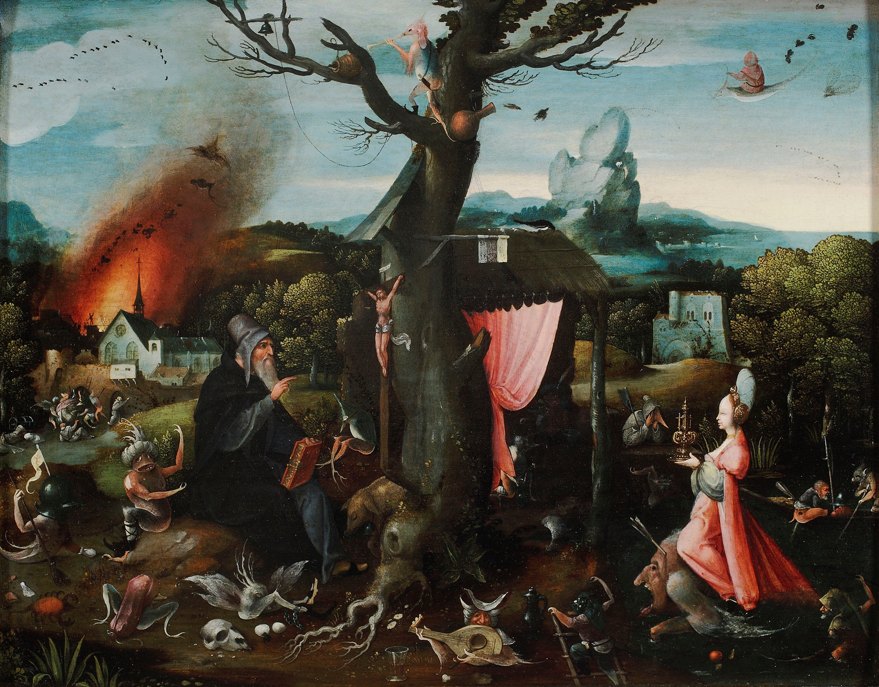 Temptation of St. Anthony, oil on panel by Jan Wellens de Cock