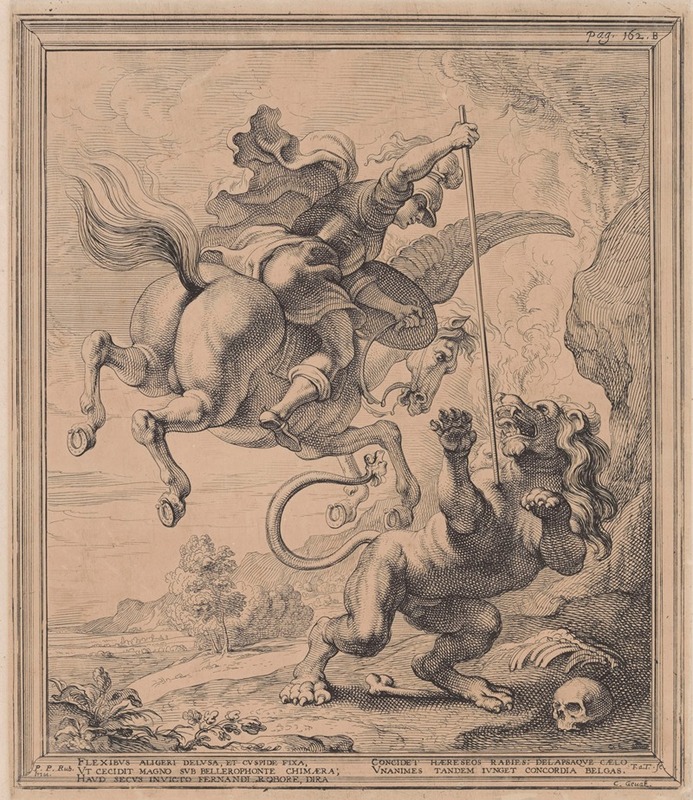 Bellerophon battles the Chimera in this dynamic Baroque painting by Peter Paul Rubens.