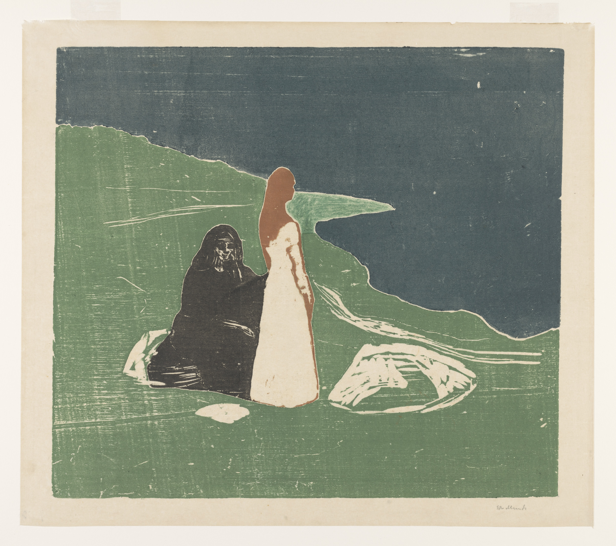 Two Women on the Shore, by Edvard Munch, public domain