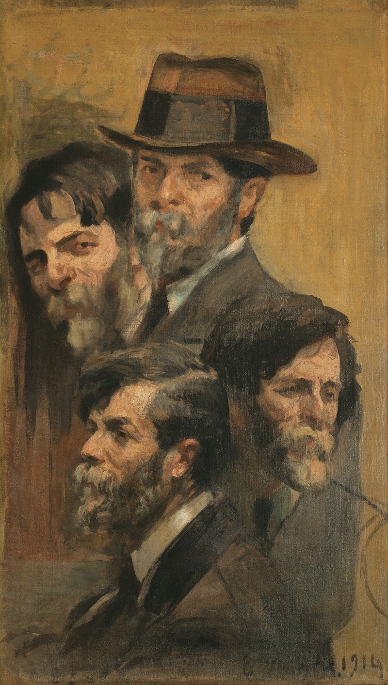 Eliseu Visconti's *Autorretrato em quatro posições* showcases the artist in four different poses.