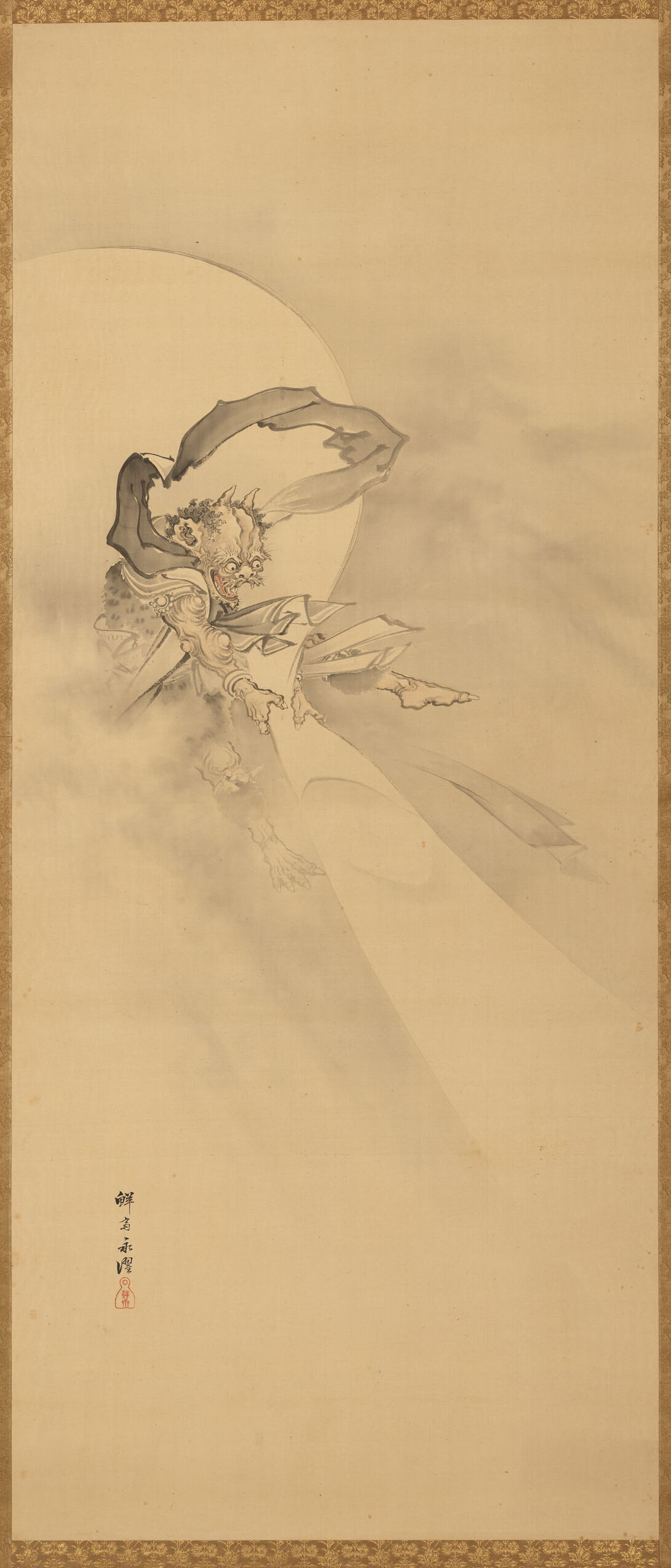 Wind God, by Kobayashi Eitaku, public domain
