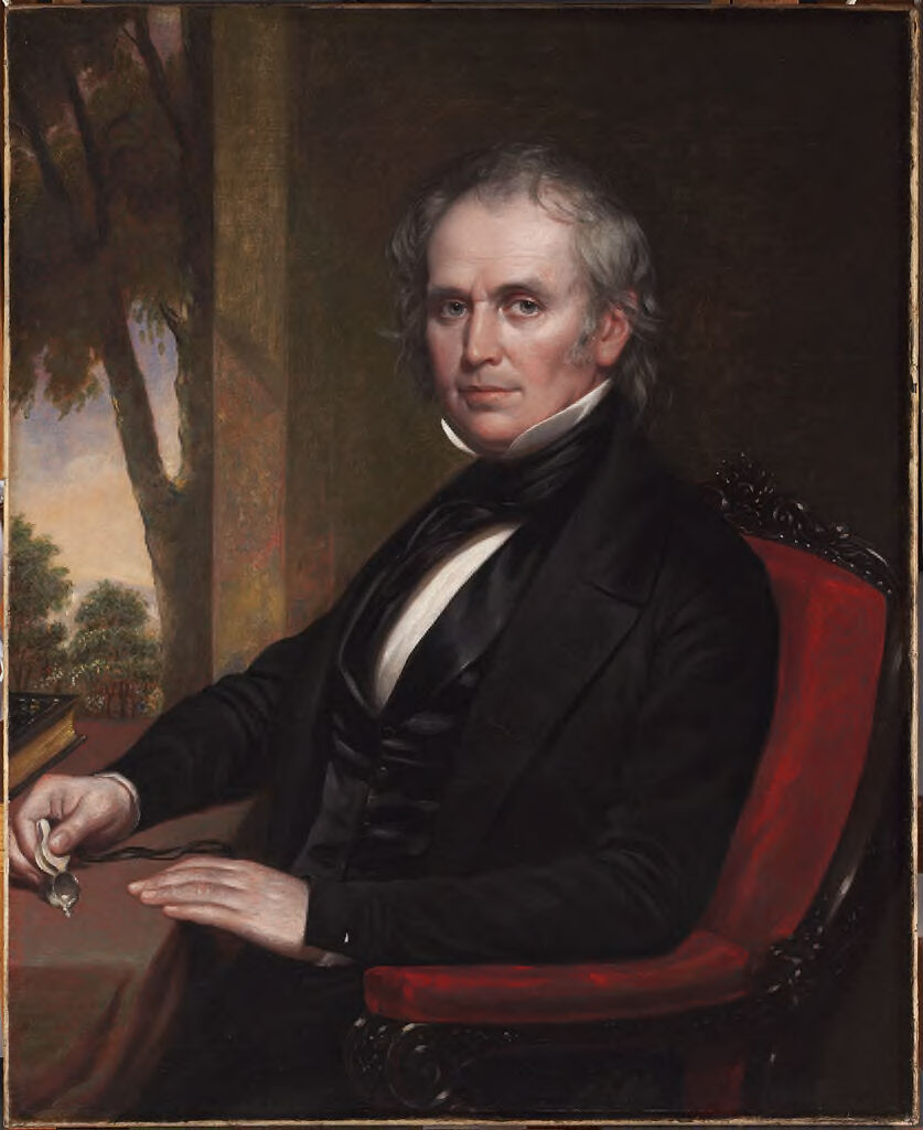 Portrait of a man by Cephas Giovanni Thompson, oil on canvas, 1849
