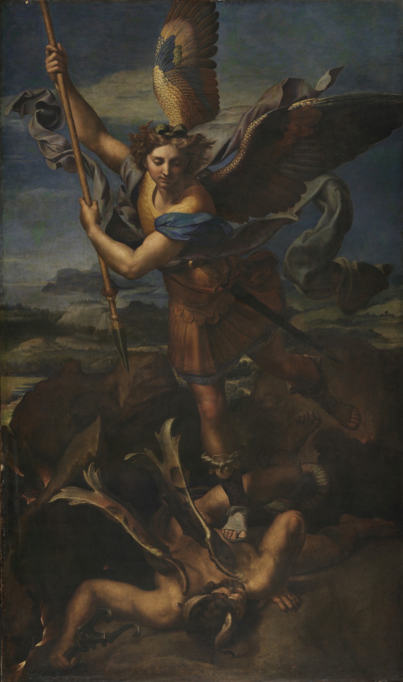 Raphael's 'Saint Michael Vanquishing Satan' depicts the archangel triumphing over evil.