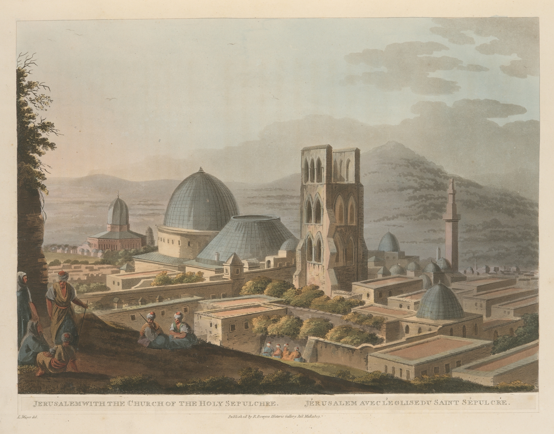 Jerusalem with the Church of the Holy Sepulchre by Luigi Mayer, oil painting