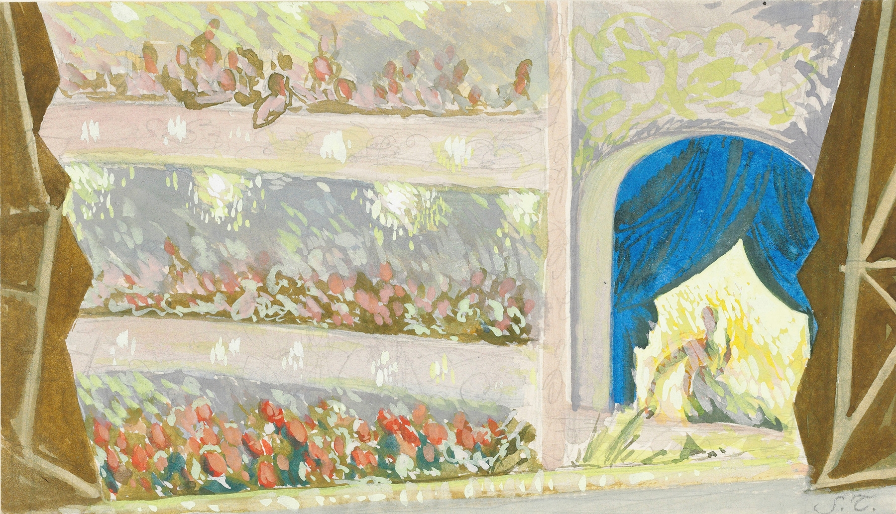 Theatre set design, by Sergey Chekhonin, public domain