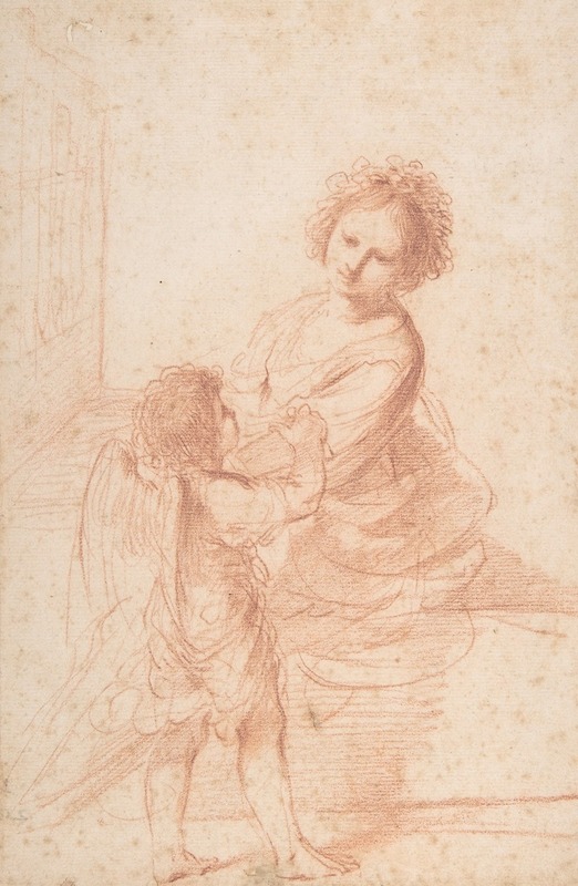 Saint Cecilia is depicted playing the organ in this Baroque painting by Guercino.